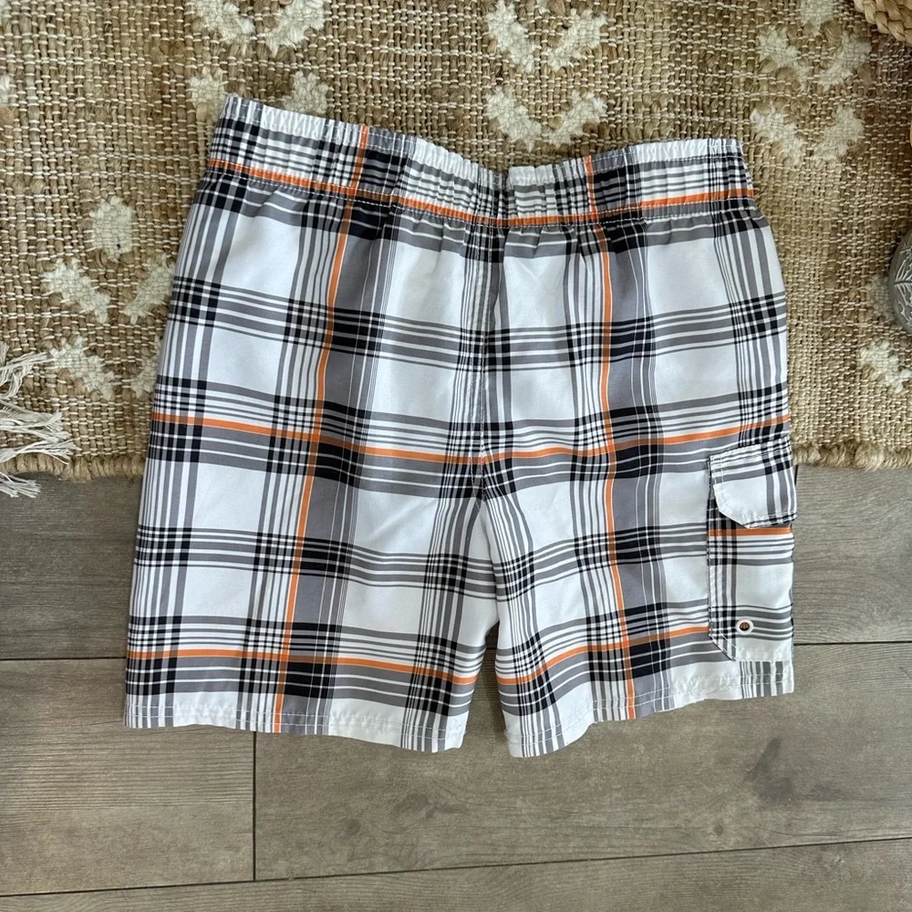 Sunproof by Weatherproof Boys Plaid Surf Swim Trunks Swim Shorts Size 5/6